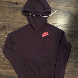 Nike Women's Funnel Neck Hoodie Maroon, Size Medium